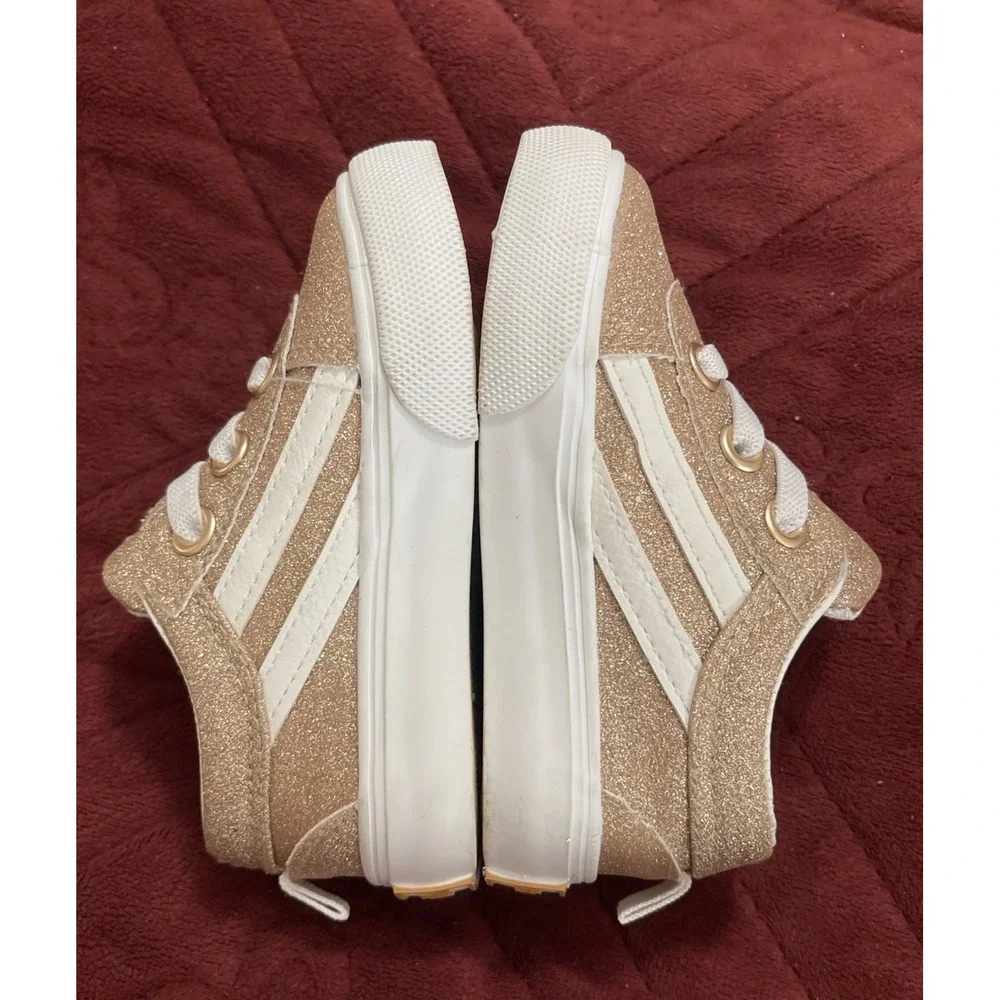 Hurley Toddler Children's Sz 5 Casual Sneakers Gold‎ & White Sparkle Broady - GT